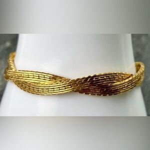Vintage Monet Braided Gold Tone Braided Bracelet